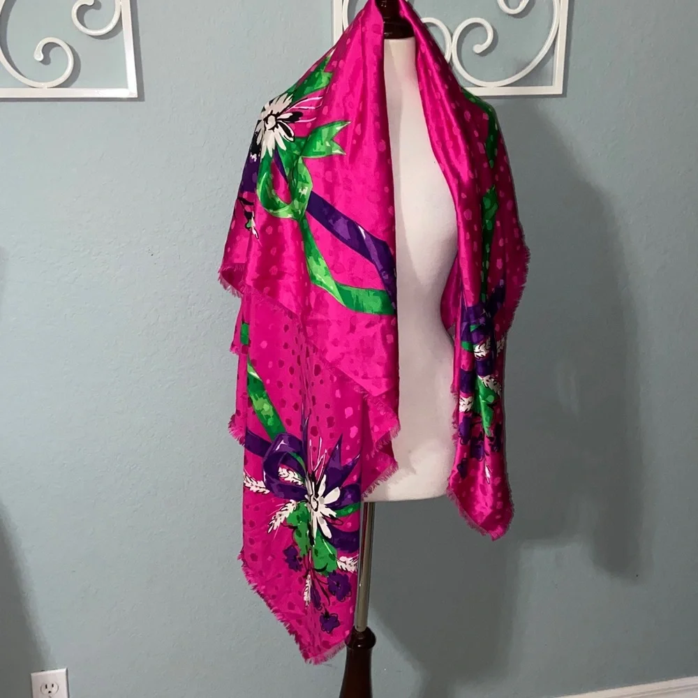 RARE vintage Christian Dior large Floral Scarf